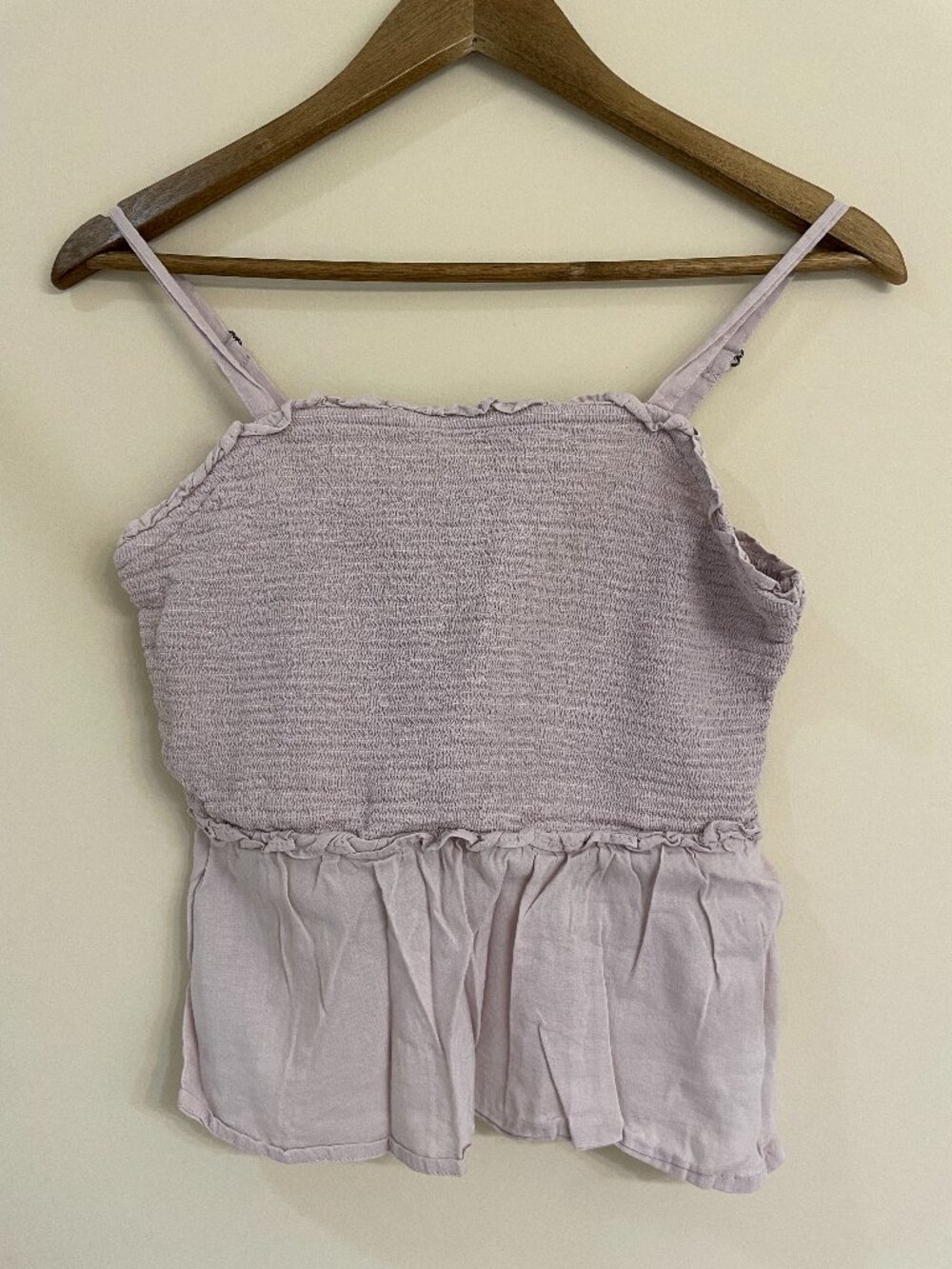 Old Navy - Lavender Smocked Peplum Tank Top Adjustable Straps - Size S